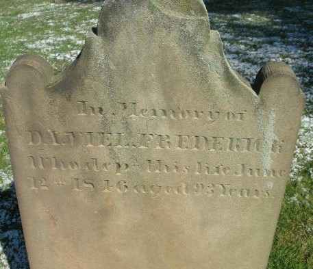 Daniel Frederick tombstone